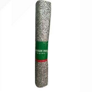 Sleigh Bells Bistro Glitter Table Runner Sparkle Silver Holiday Party Decor 72in